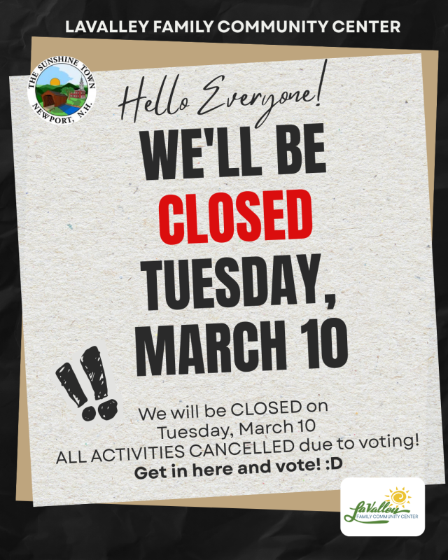 Closed due to school vote March 10