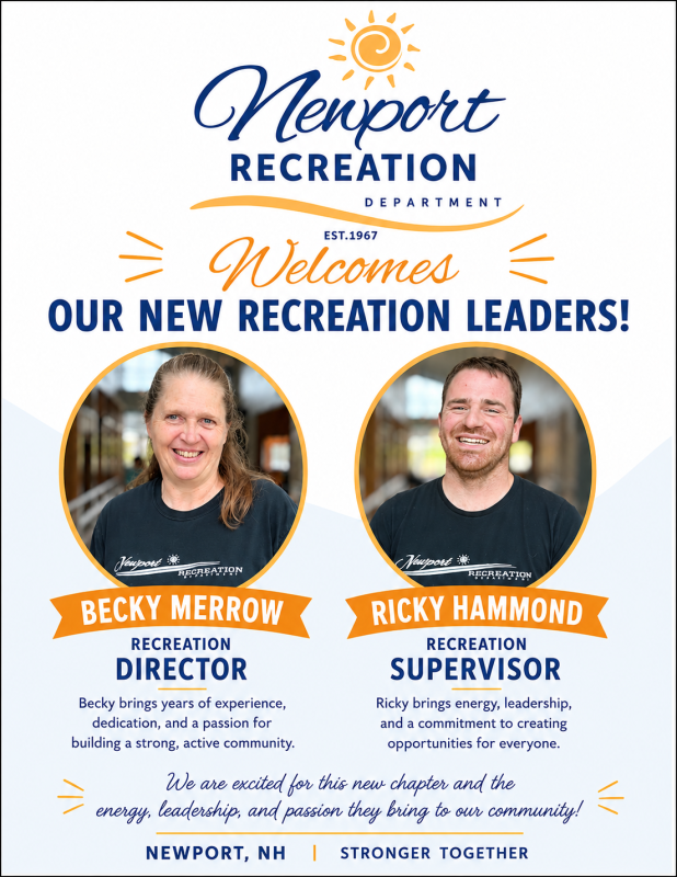 Welcome the new Director and Rec Supervisor